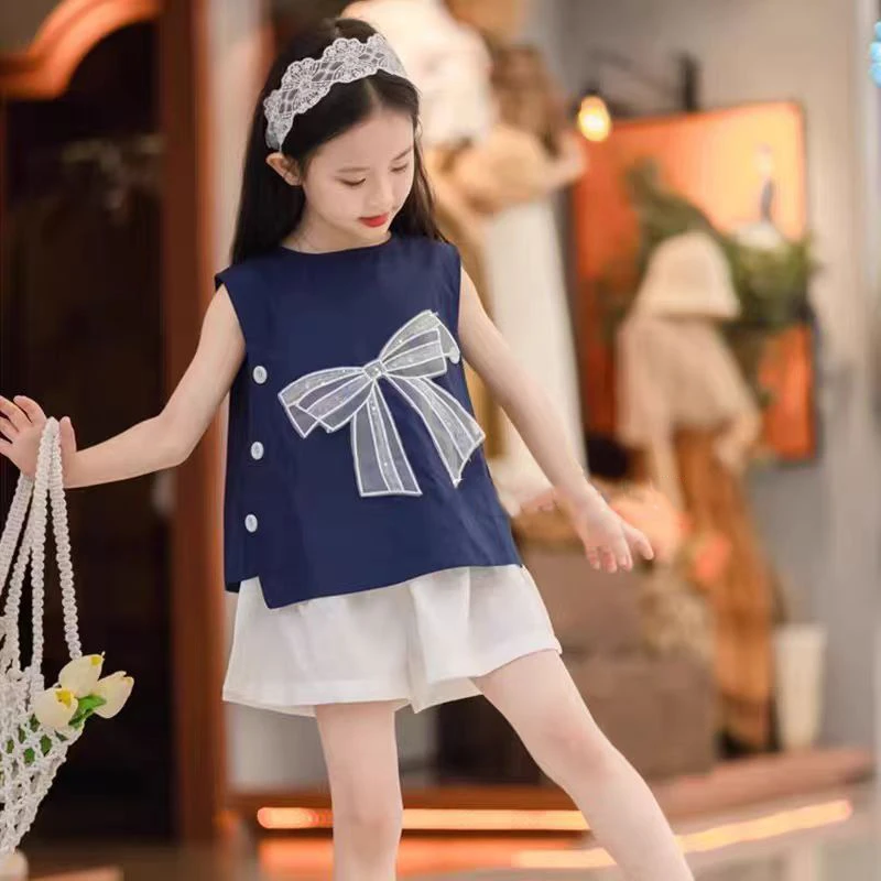 【原版品质】女童装夏装套装2025新款儿童韩版时髦两件套中大童夏季