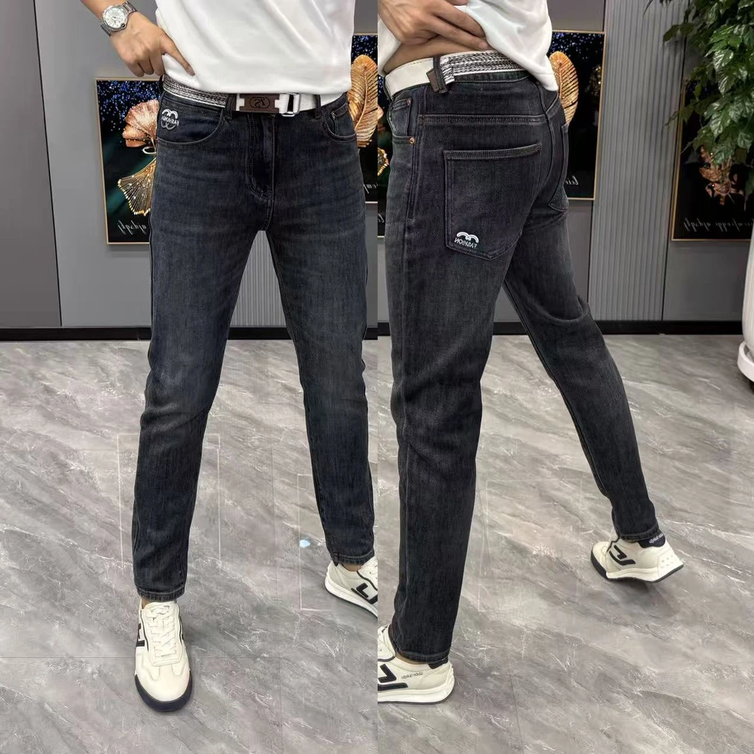 牛仔裤男款秋季新款男裤潮流时尚直筒裤时尚长裤高品质男士牛仔裤