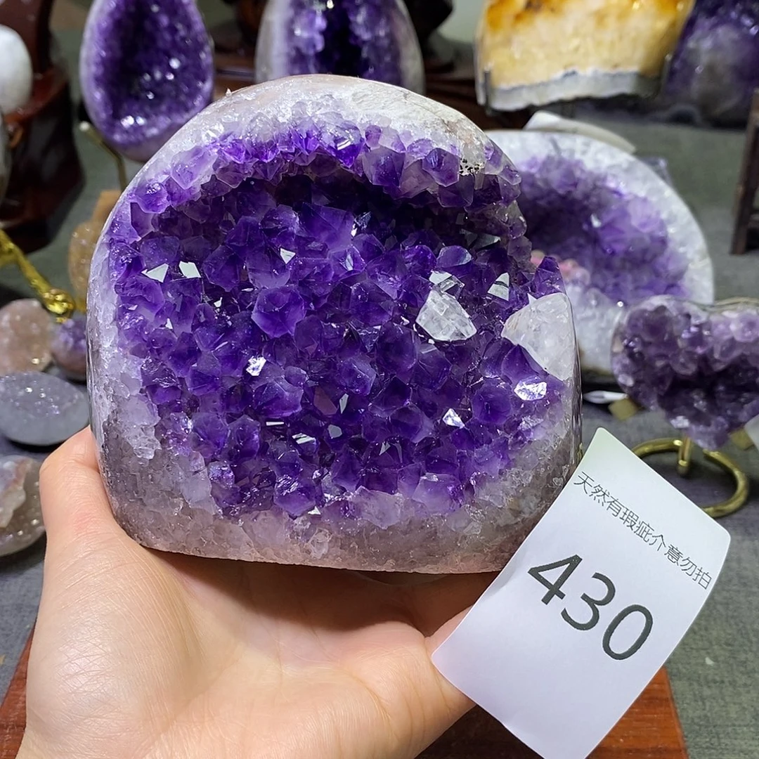 未镶嵌紫晶珠宝半成品