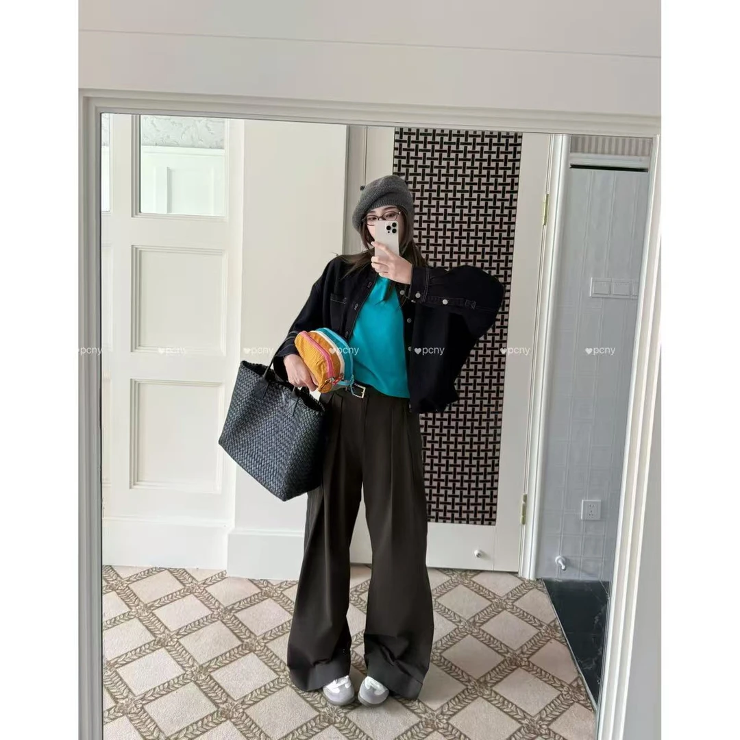 PCNY「墨影阔梦」不理理新款小众女装直筒休闲百搭宽松休闲裤女