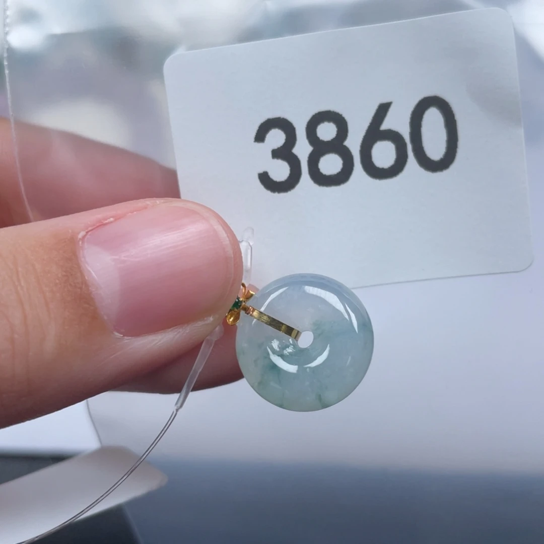 翡翠18K金镶嵌颈饰天然A货缅甸翡翠