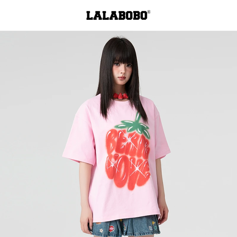 LALABOBO春夏宽松潮流印花显瘦T恤RBEA-DT17