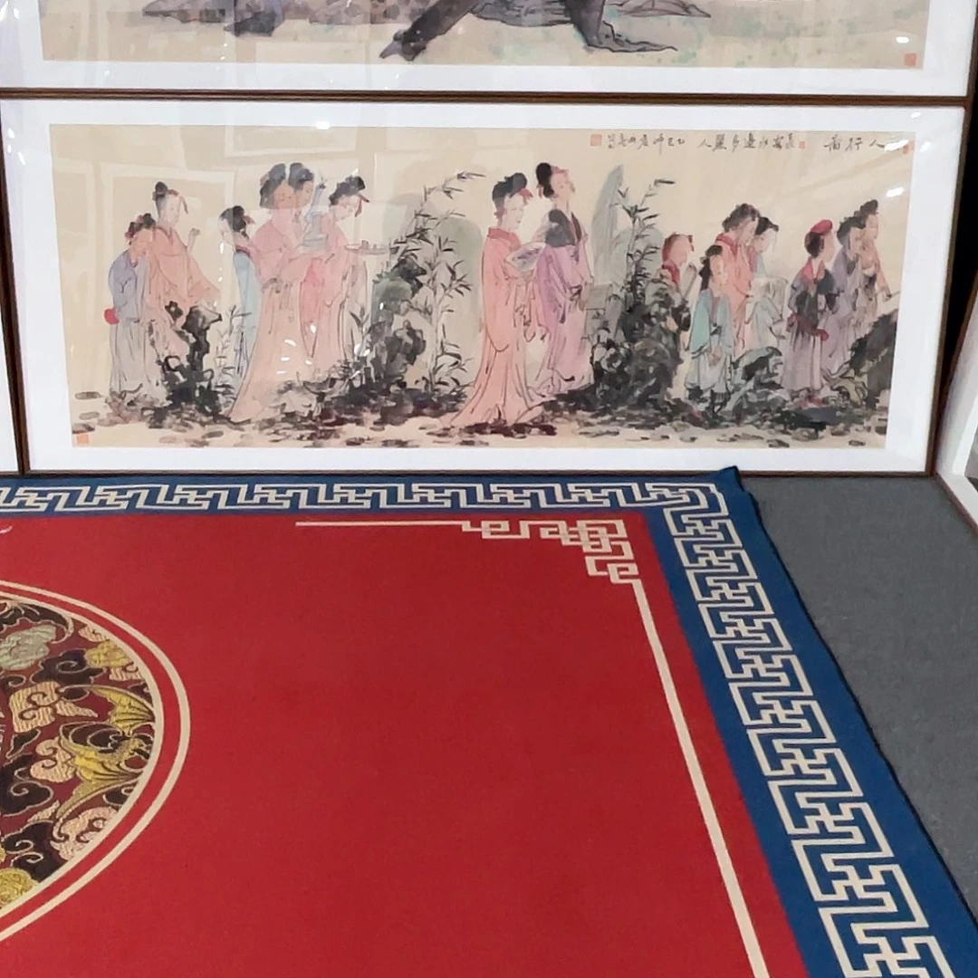 国画手绘画作品带框80/200厘米
