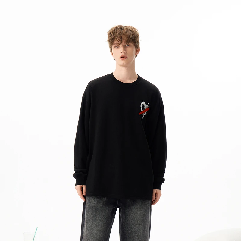 【INXX】潮牌水墨爱心印花卫衣立体字符刺绣上衣情侣XRF1100566