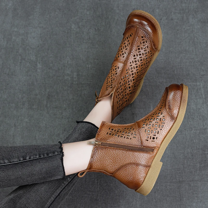 休闲女单鞋高帮夏季镂空花纹软底透气时尚百搭妈妈鞋2801