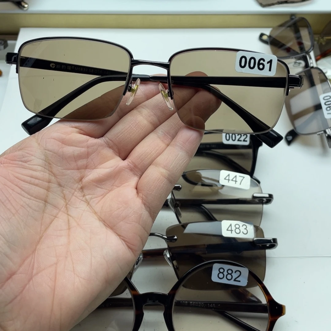 茶水晶半框眼镜 0061