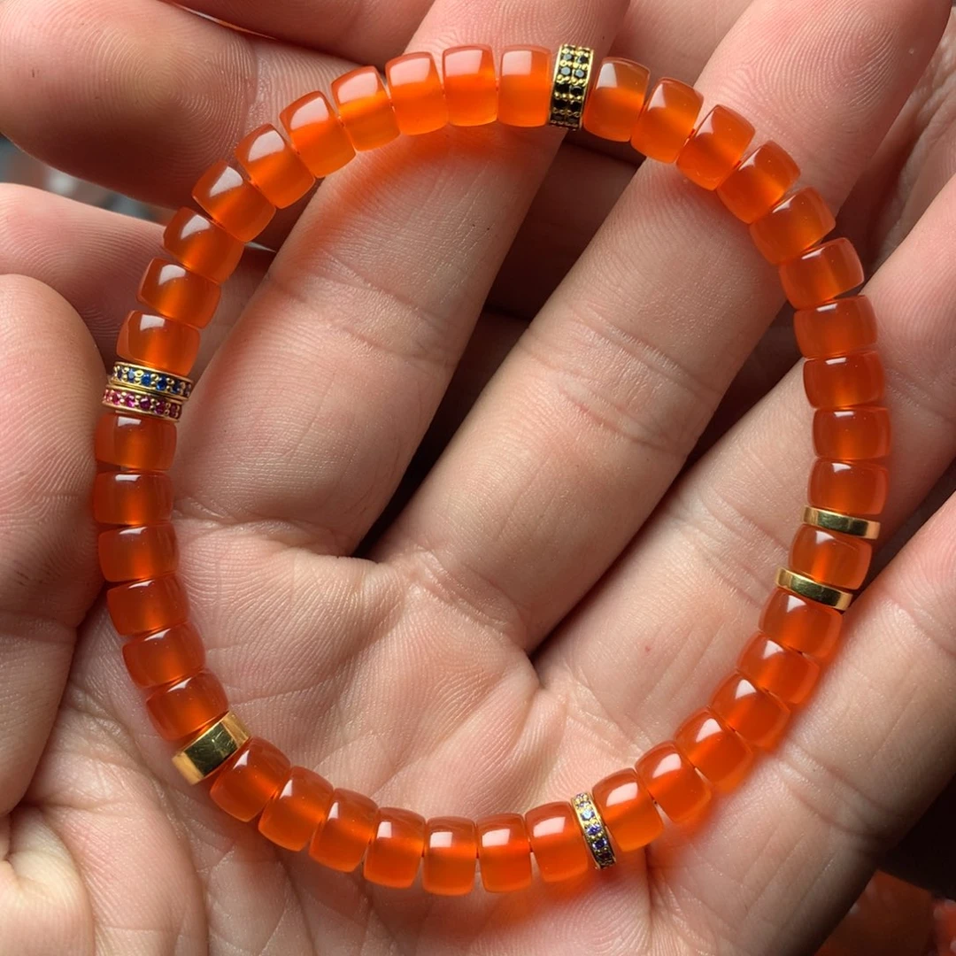 南红玛瑙未镶嵌1冰红直切单圈