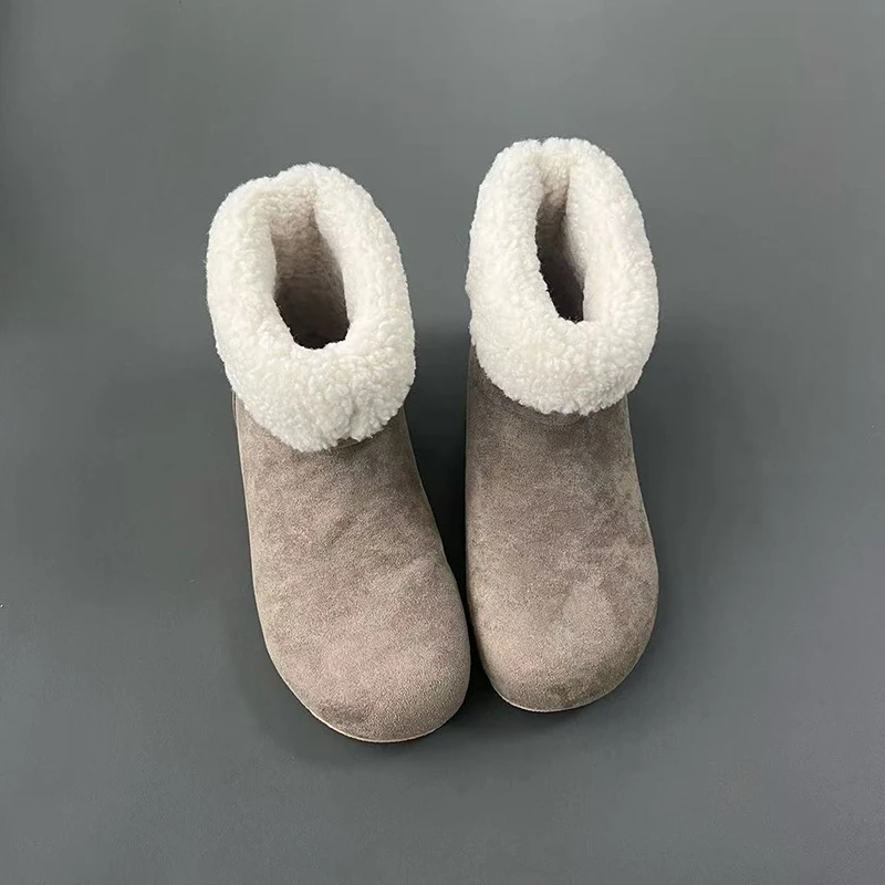 保暖休闲短筒棉鞋套脚秋冬款雪地靴男女加绒烟筒靴加厚切尔西靴潮