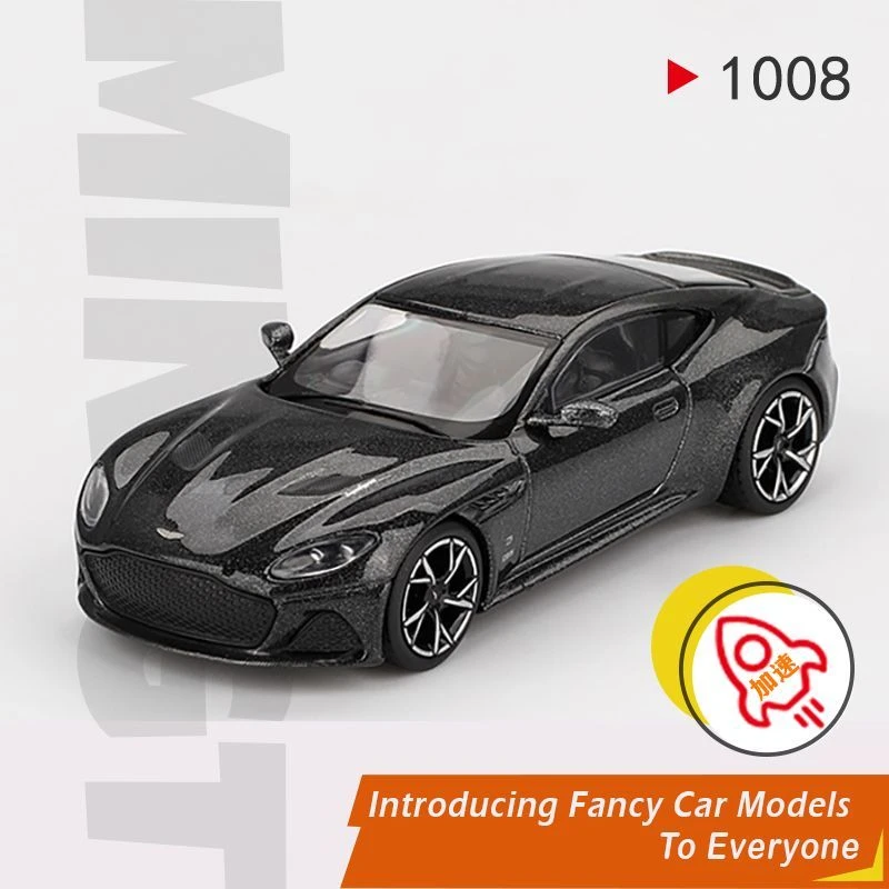 MINI GT 1:64阿斯顿马丁DBS 007版本黑色合金汽车模型1008盒装