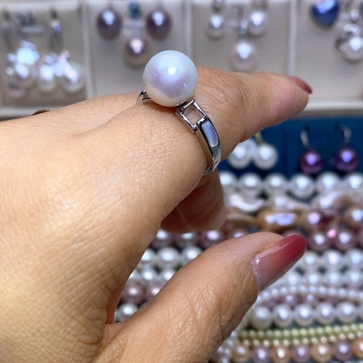 银S925镶嵌珠宝首饰淡水珍珠