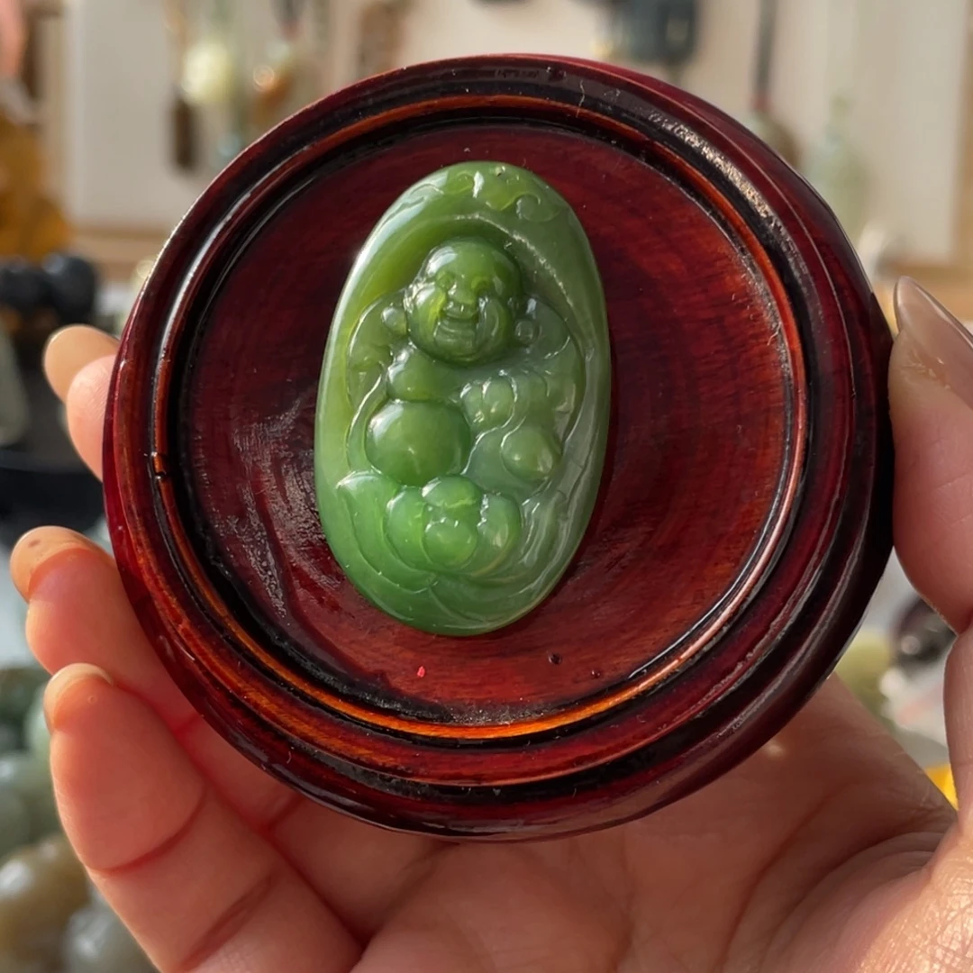 和田玉未镶嵌颈饰碧玉佛公