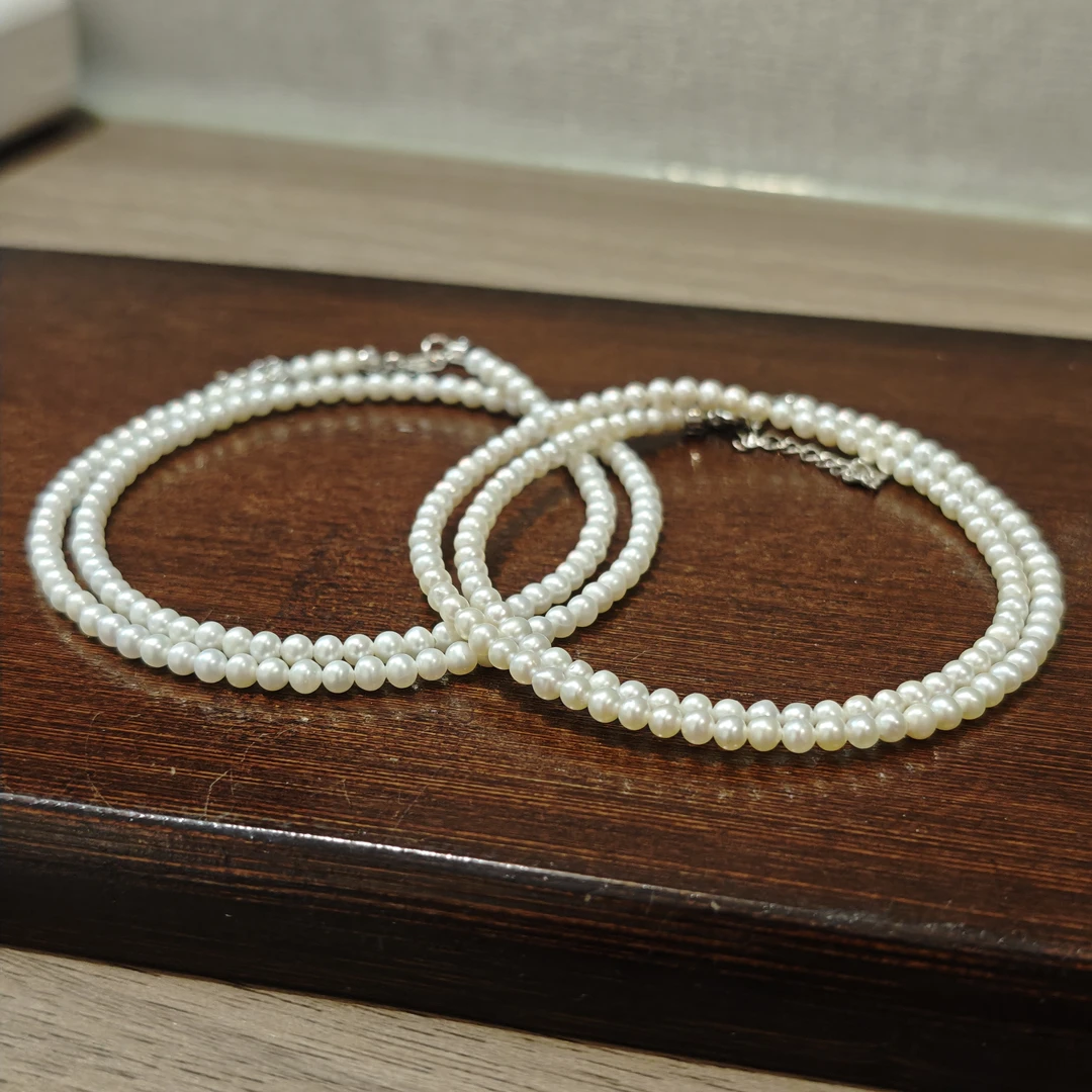 【书记甄选】天然淡水珍珠小米珠项链 多样式发一件 约3mm 6814XY