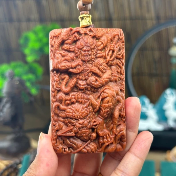 沉香木《六臂大黑天》5/8 0.8/108颗越南红土沉香木原雕刻