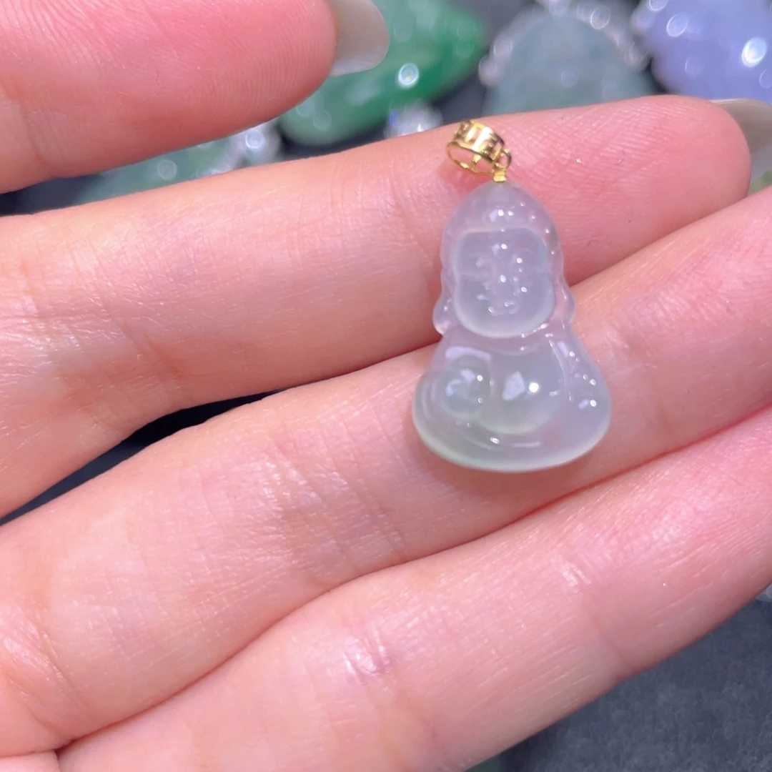 颈饰18K金镶嵌翡翠翡翠