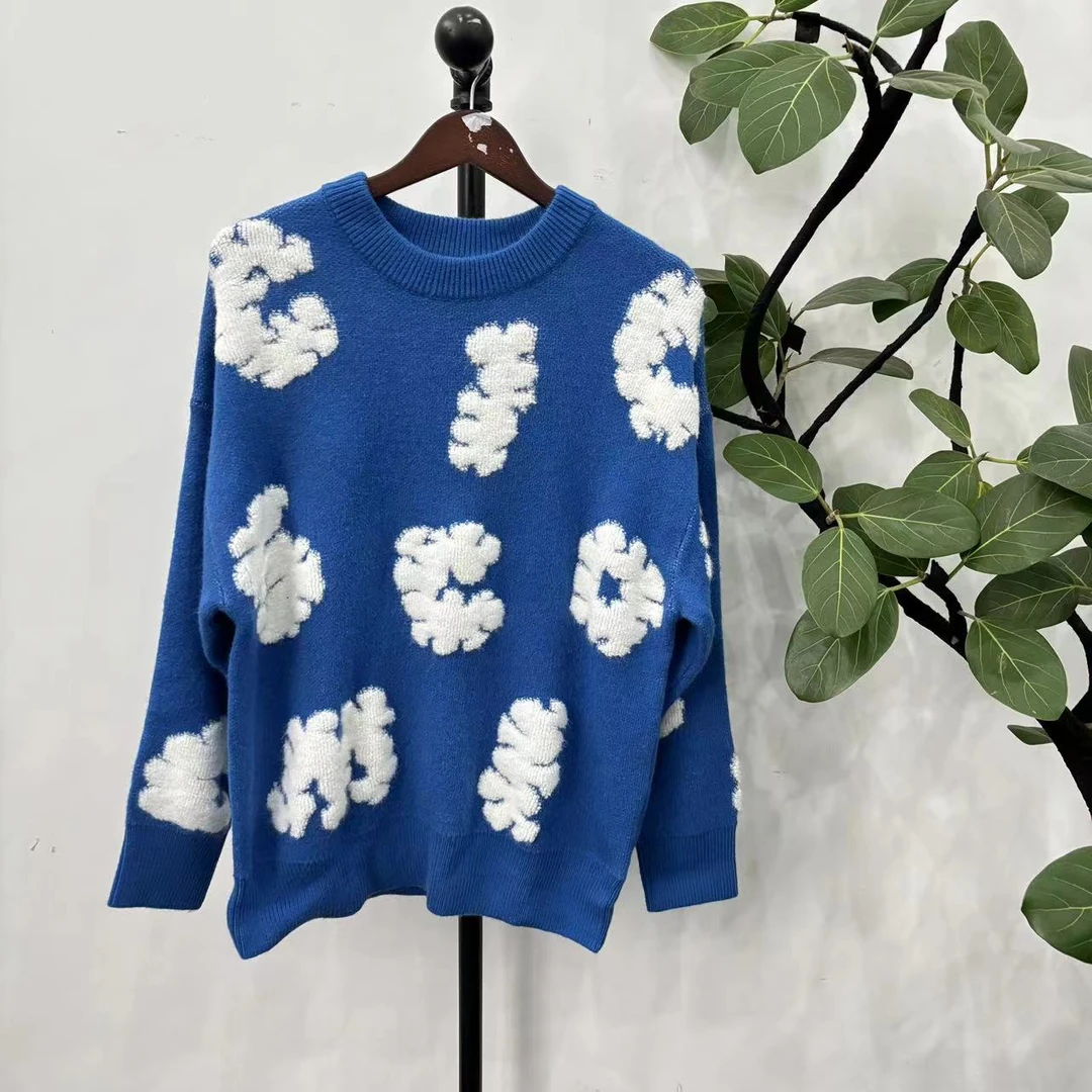 U-12【N】25新款情侣款休闲圆领针织毛衣 W04BU