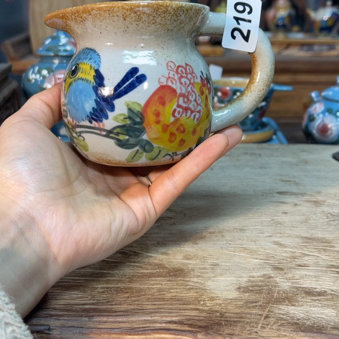 壶素浅陶瓷手工手绘
