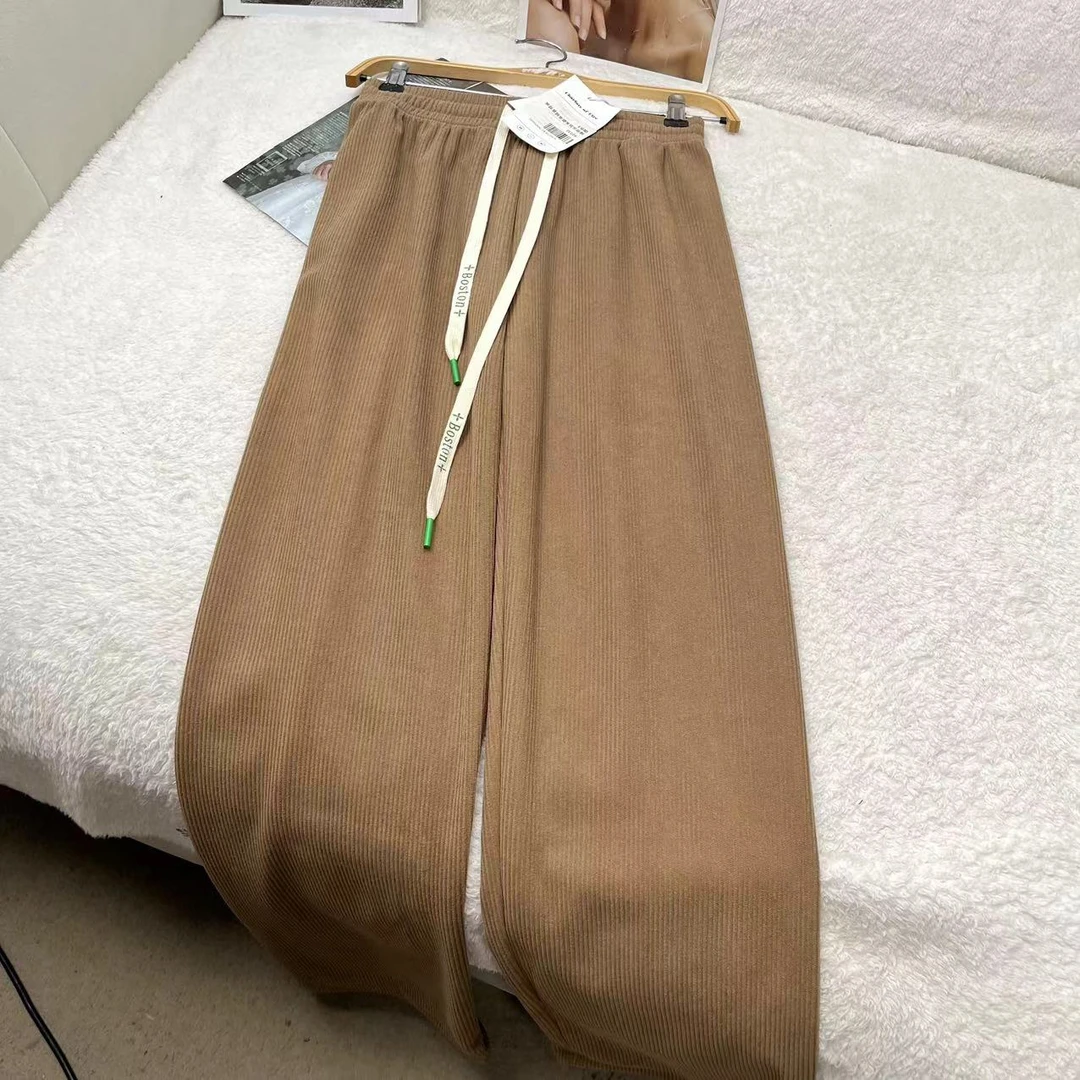百搭舒适高级感阔腿坑条纹休闲裤 H2219 H2233