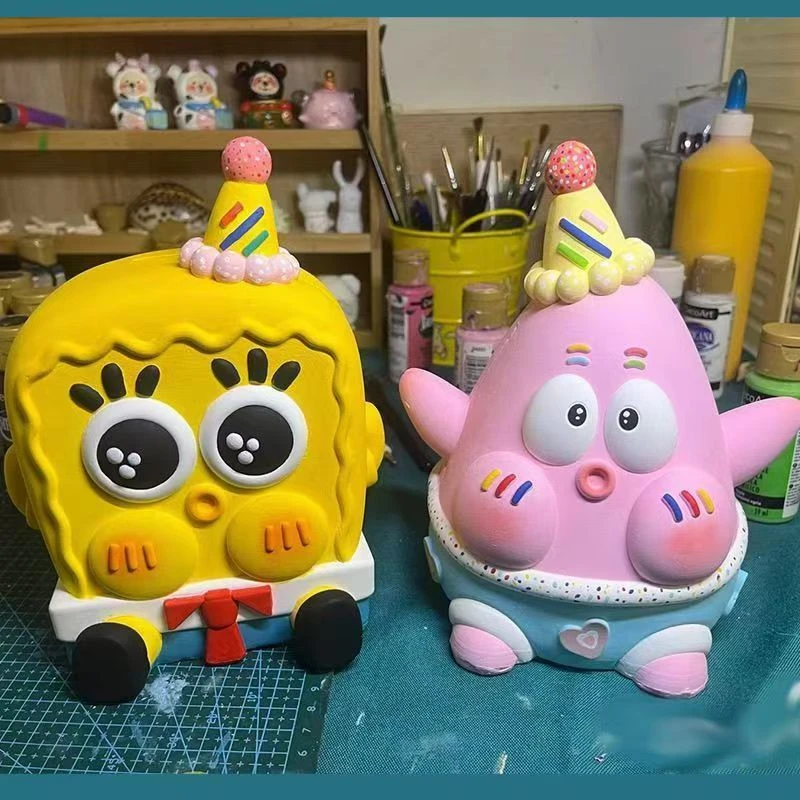 派大星石膏娃娃系列涂色涂鸦摆件创意发挥爆款石膏女孩子礼物