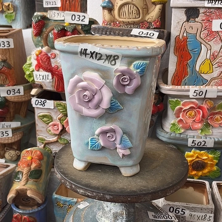 粗陶材质多肉花盆