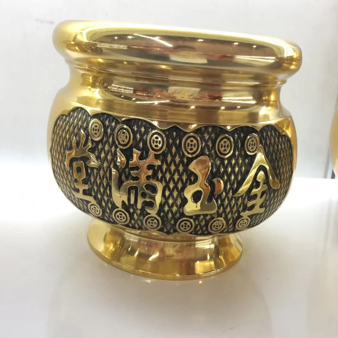 纯铜香炉供佛家用室内财神供奉香薰燃烧器仿古线香炉