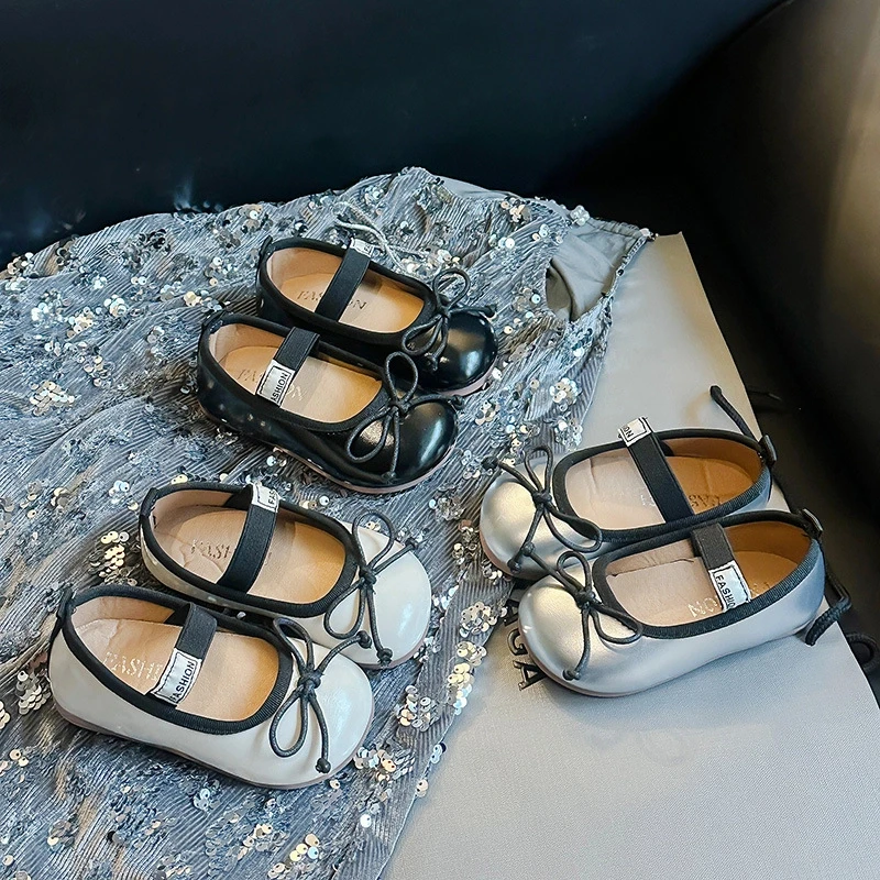 女童小皮鞋2025春秋季新款儿童软底豆豆鞋单鞋公主鞋芭蕾鞋女宝宝