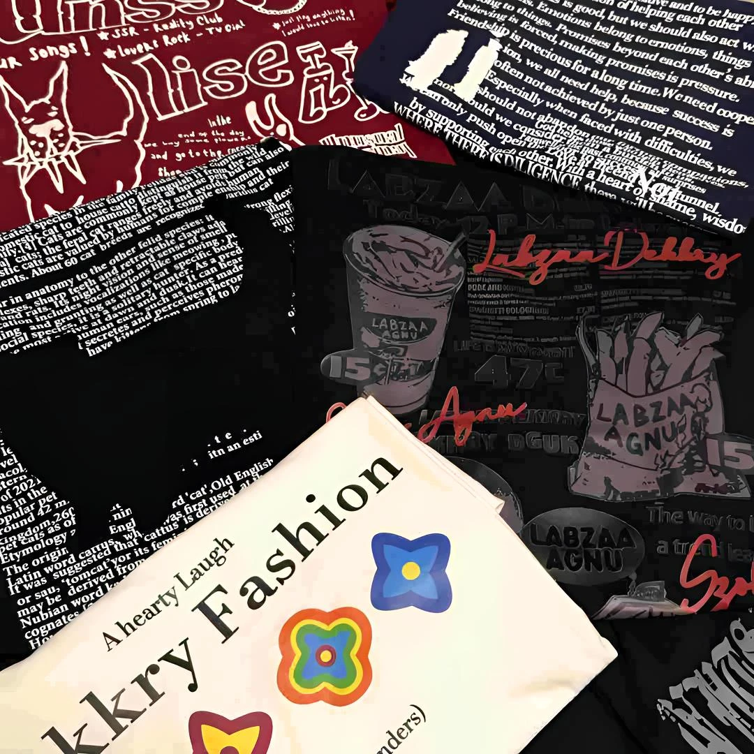 【重磅纯棉】美式潮牌ins简约百搭字母印花短袖宽松2025夏款男女T恤