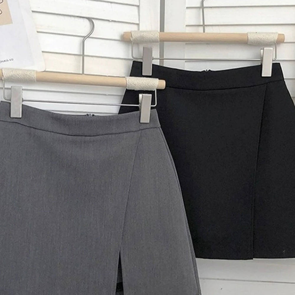 西装半身裙女夏季黑色包臀裙防走光裙裤高腰显瘦百搭开叉a字短裙