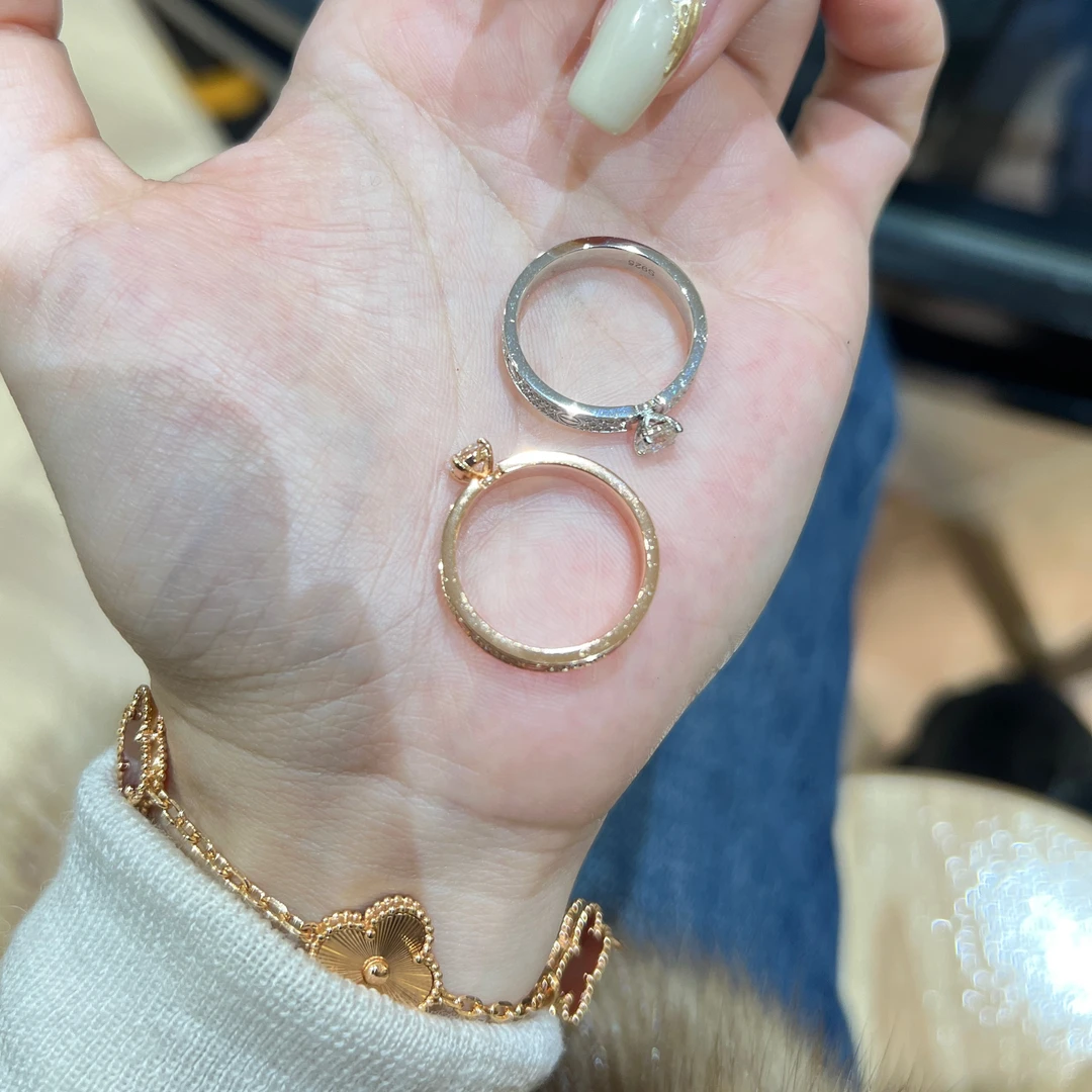 925银合成锆石戒指 罗丝戒指 时尚轻奢百搭银色戒指 #9130