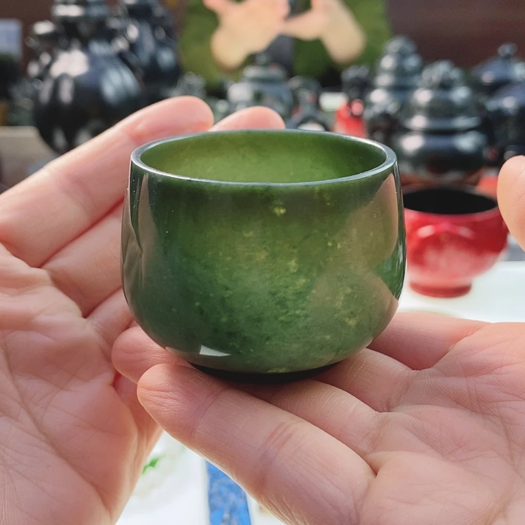 和田玉（青玉）把件未镶嵌村*微瑕