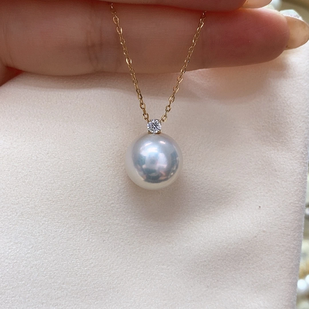 18K金镶嵌吊坠淡水珍珠