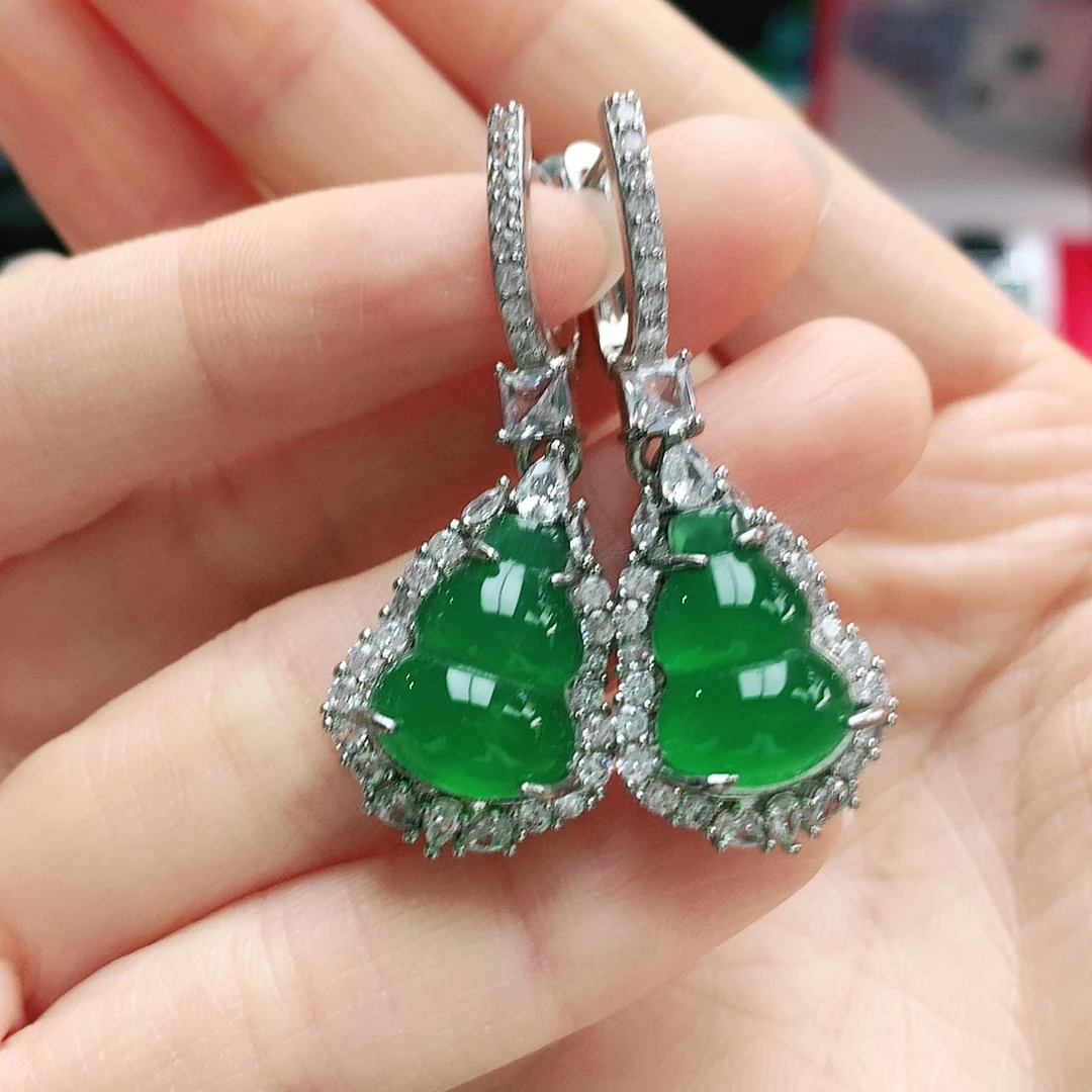 玛瑙/玉髓合金耳钉