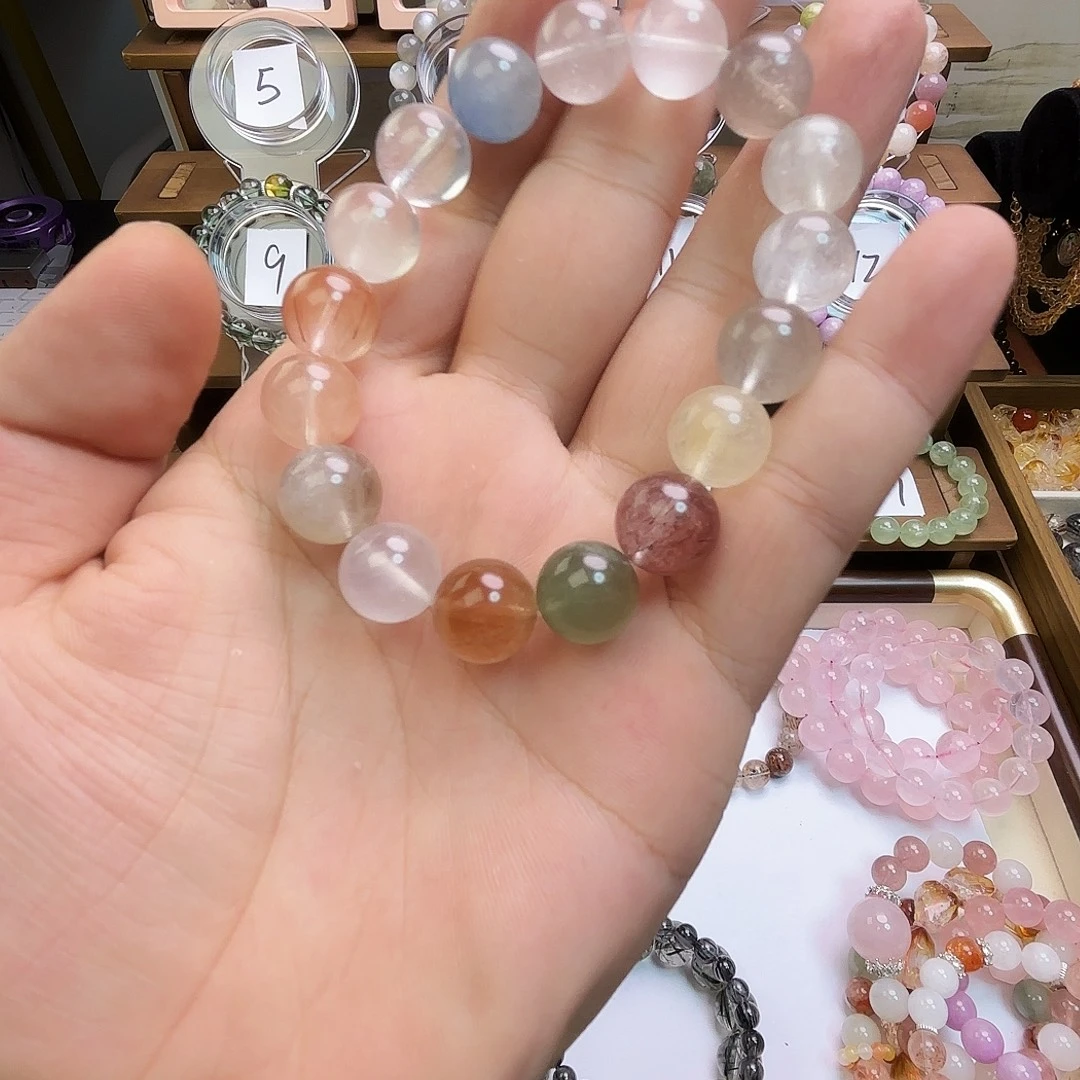 水晶手链未镶嵌天然水晶彩兔毛