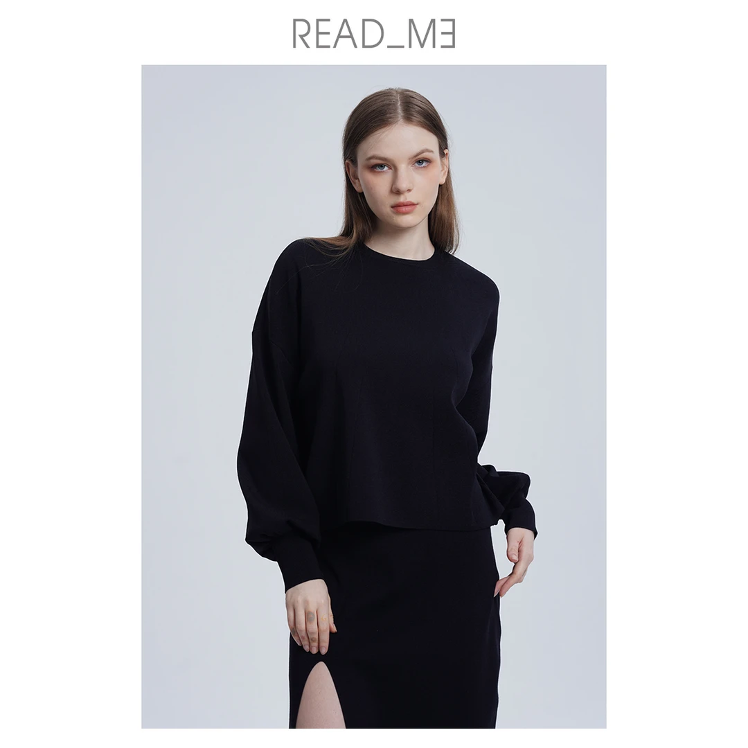 README50203149圆领灯笼袖套衫气质时尚休闲长袖百搭设计师女士
