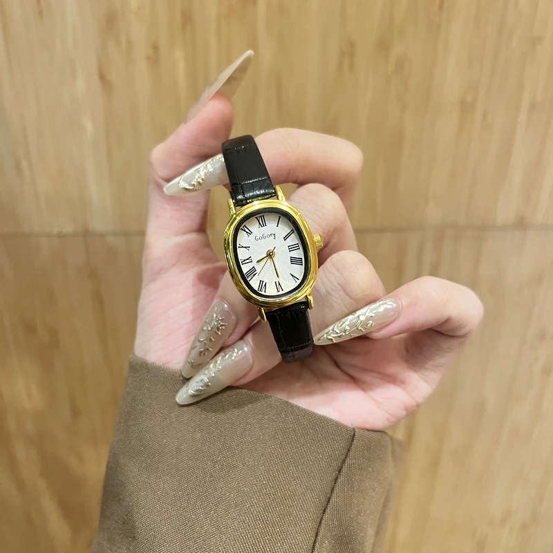 小众复古皮带椭圆形女士手表精致时尚气质百搭G237