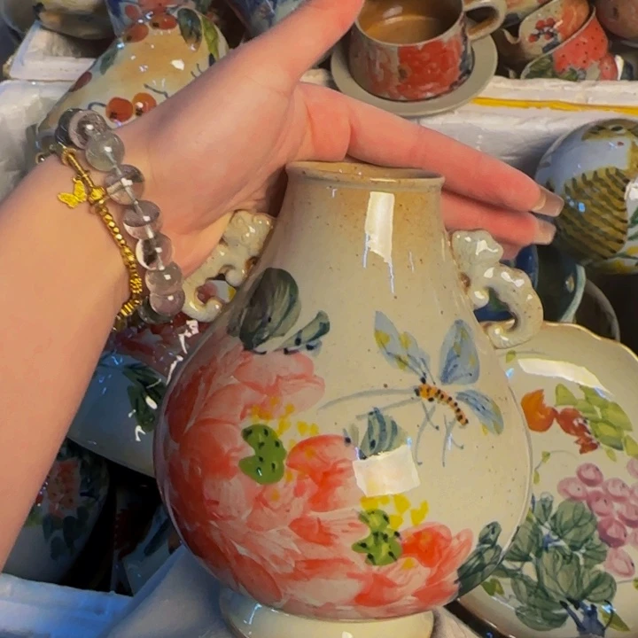 瓷片景德镇陶瓷手工手绘高温釉下瓷