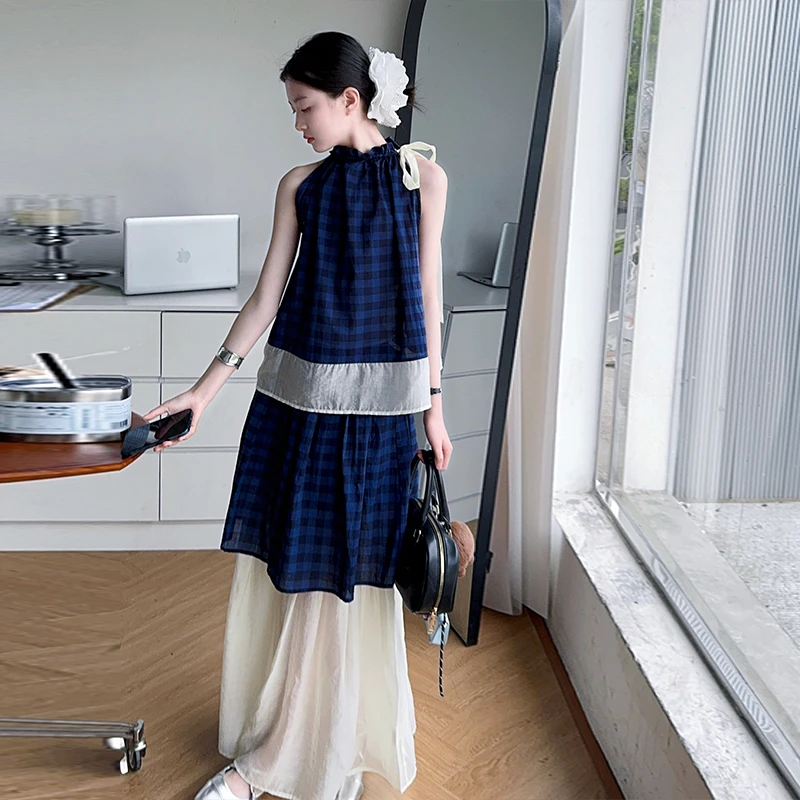 女童夏装裙套装2025新款自然风韩版洋气公主裙休闲时尚中大童套裙