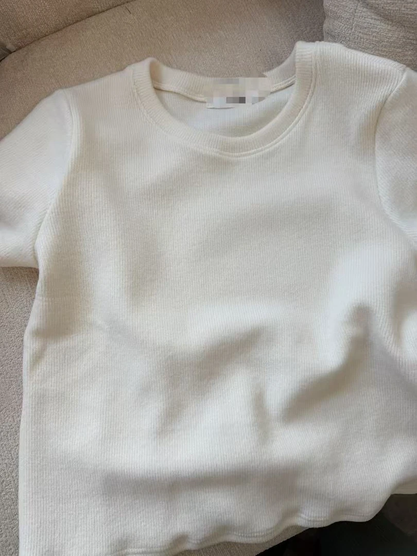 糯米磨毛 韩国办公室针织T恤