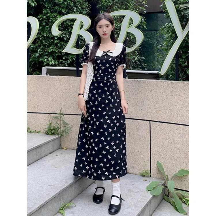 【现货】大码女装初夏气质法式肌理感方领显瘦连衣裙闺蜜裙9058