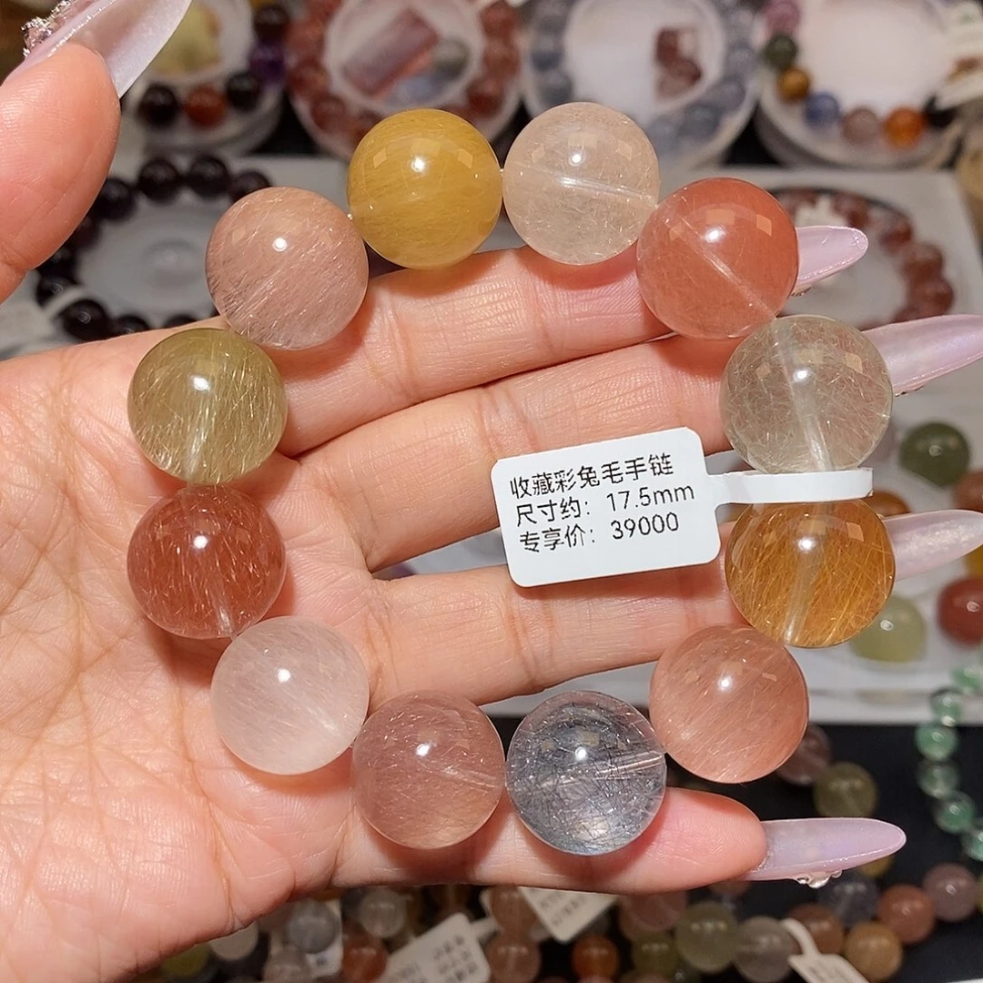 手链水晶未镶嵌彩钢丝兔毛