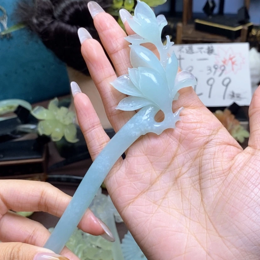 【闪购商品】未镶嵌蛇纹石玉发饰用****0不退不换