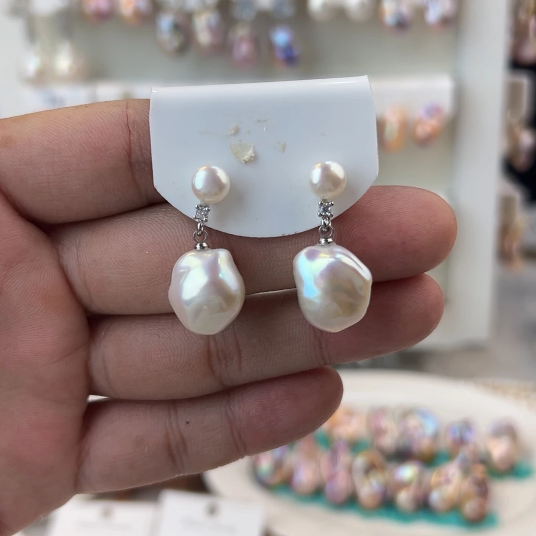 淡水珍珠耳饰未镶嵌小****鸟