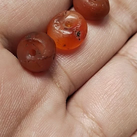 玛瑙/玉髓未镶嵌吊坠(不含链)千年玛瑙珠子，3颗，