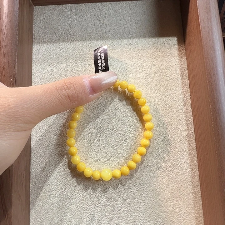 蜜蜡未镶嵌手串6.5mm蜜蜡手串