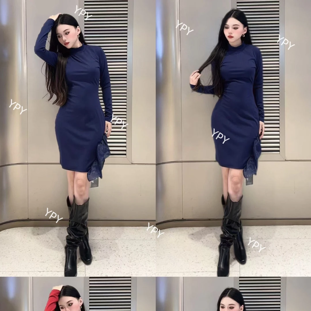 高级感轻礼服优雅修身收腰圆领秋季连衣裙2683