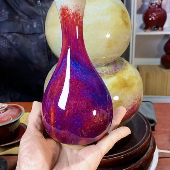 摆件用****用尚峰钧窑作品丹瓶