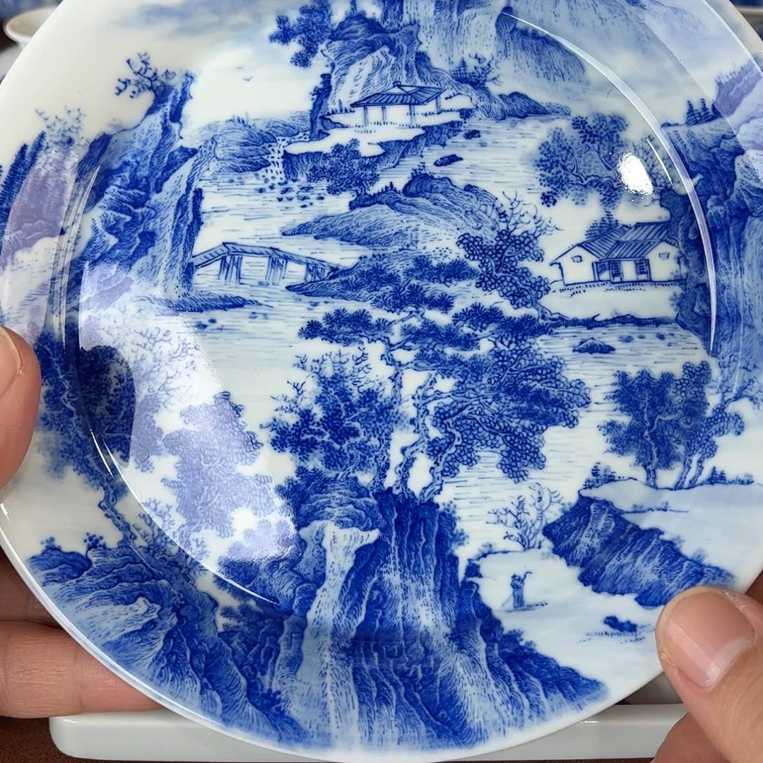 小***红瓷片景德镇全手工手绘陶瓷