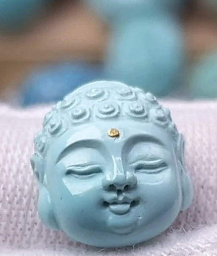 原矿保真绿松石宝宝佛11mm*12.7mm/1.22g