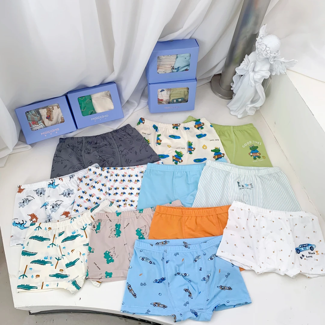 5122洹彩夏季莫棉短裤两条装夏季卡通宝宝透气舒适印花