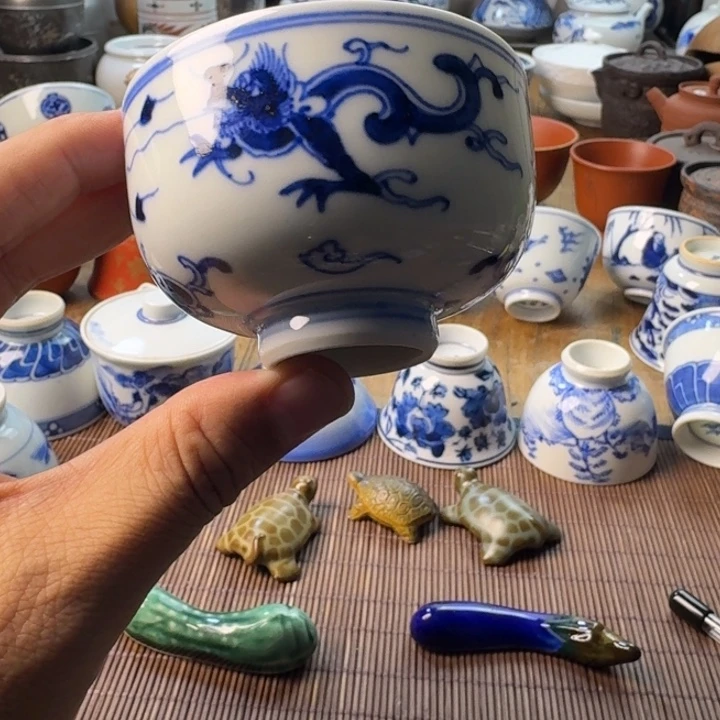 青花瓷器杯子茶具