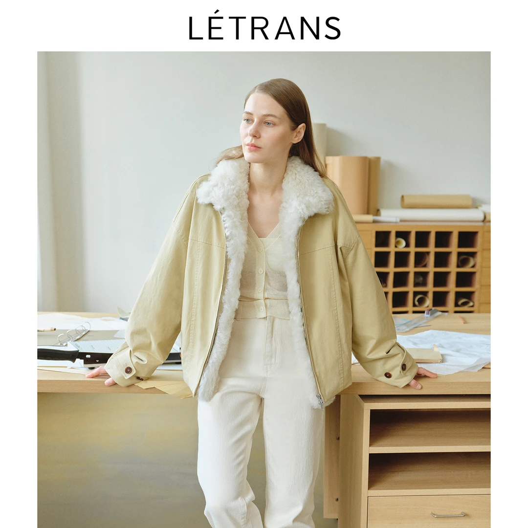 【元一Letrans 】叛逆出逃 可拆卸撞色毛领短款派克